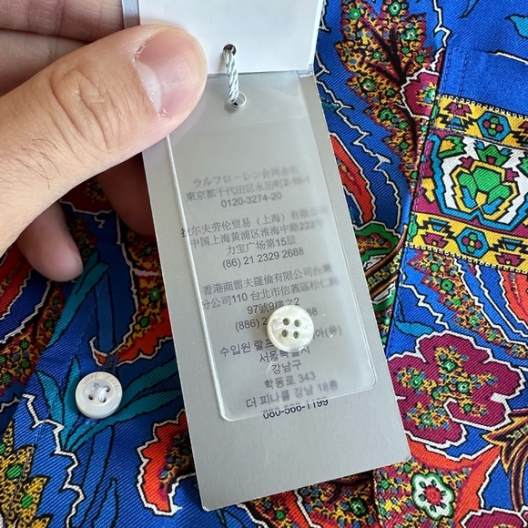 NEW WITH TAGS - Ralph Lauren - Paisley Silk Shirt - XL - Picture 5 of 11